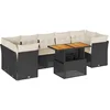 Image de vidaXL - 8-delige - Loungeset - met - kussens - poly - rattan - zwart