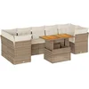 Image de vidaXL - 8-delige - Loungeset - met - kussens - poly - rattan - beige
