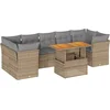 Image de vidaXL - 8-delige - Loungeset - met - kussens - poly - rattan - beige