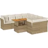 Image de vidaXL - 9-delige - Loungeset - met - kussens - poly - rattan - beige