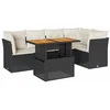 Image de vidaXL - 6-delige - Loungeset - met - kussens - poly - rattan - zwart