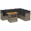 Image de vidaXL - 7-delige - Loungeset - met - kussens - poly - rattan - grijs