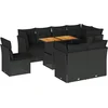 Image de vidaXL - 9-delige - Loungeset - met - kussens - poly - rattan - zwart