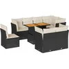 Image de vidaXL - 9-delige - Loungeset - met - kussens - poly - rattan - zwart