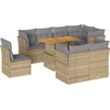 Image de vidaXL - 9-delige - Loungeset - met - kussens - poly - rattan - beige