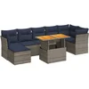 Image de vidaXL - 8-delige - Loungeset - met - kussens - poly - rattan - grijs