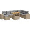 Image de vidaXL - 9-delige - Loungeset - met - kussens - poly - rattan - beige