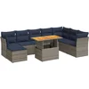 Image de vidaXL - 6-delige - Loungeset - met - kussens - poly - rattan - grijs