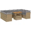 Image de vidaXL - 10-delige - Loungeset - met - kussens - poly - rattan - beige
