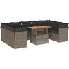 Image de vidaXL - 10-delige - Loungeset - met - kussens - poly - rattan - grijs