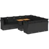 Image de vidaXL - 11-delige - Loungeset - met - kussens - poly - rattan - zwart