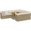 Image de vidaXL - 11-delige - Tuinset - met - kussens - poly - rattan - beige