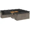 Image de vidaXL - 11-delige - Loungeset - met - kussens - poly - rattan - grijs