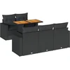 Image de vidaXL - 6-delige - Loungeset - met - kussens - poly - rattan - zwart