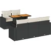 Image de vidaXL - 6-delige - Loungeset - met - kussens - poly - rattan - zwart