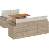 Image de vidaXL - 6-delige - Loungeset - met - kussens - poly - rattan - beige