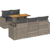 Image de vidaXL - 6-delige - Loungeset - met - kussens - poly - rattan - grijs