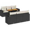 Image de vidaXL - 7-delige - Loungeset - met - kussens - poly - rattan - zwart
