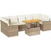 Image de vidaXL - 8-delige - Loungeset - met - kussens - poly - rattan - beige