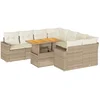 Image de vidaXL - 9-delige - Loungeset - met - kussens - poly - rattan - beige