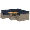 Image de vidaXL - 9-delige - Loungeset - met - kussens - poly - rattan - grijs