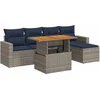 Image de vidaXL - 6-delige - Loungeset - met - kussens - poly - rattan - grijs