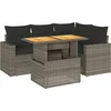 Image de vidaXL - 5-delige - Loungeset - met - kussens - poly - rattan - grijs