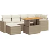 Image de vidaXL - 7-delige - Loungeset - met - kussens - poly - rattan - beige