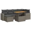 Image de vidaXL - 7-delige - Loungeset - met - kussens - poly - rattan - grijs