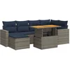 Image de vidaXL - 7-delige - Loungeset - met - kussens - poly - rattan - grijs