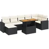 Image de vidaXL - 8-delige - Loungeset - met - kussens - poly - rattan - zwart