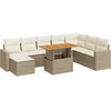 Image de vidaXL - 9-delige - Loungeset - met - kussens - poly - rattan - beige