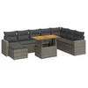 Image de vidaXL - 9-delige - Loungeset - met - kussens - poly - rattan - grijs