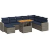 Image de vidaXL - 9-delige - Loungeset - met - kussens - poly - rattan - grijs