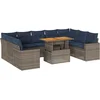 Image de vidaXL - 10-delige - Loungeset - met - kussens - poly - rattan - grijs
