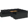 Image de vidaXL - 11-delige - Loungeset - met - kussens - poly - rattan - zwart