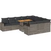 Image de vidaXL - 11-delige - Loungeset - met - kussens - poly - rattan - grijs