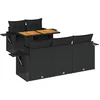Image de vidaXL - 6-delige - Loungeset - met - kussens - poly - rattan - zwart