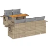 Image de vidaXL - 6-delige - Loungeset - met - kussens - poly - rattan - beige