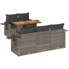 Image de vidaXL - 6-delige - Loungeset - met - kussens - poly - rattan - grijs