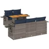 Image de vidaXL - 6-delige - Loungeset - met - kussens - poly - rattan - grijs