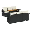 Image de vidaXL - 7-delige - Loungeset - met - kussens - poly - rattan - zwart