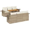 Image de vidaXL - 7-delige - Loungeset - met - kussens - poly - rattan - beige