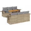 Image de vidaXL - 7-delige - Loungeset - met - kussens - poly - rattan - beige