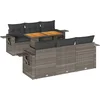 Image de vidaXL - 7-delige - Loungeset - met - kussens - poly - rattan - grijs