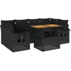 Image de vidaXL - 7-delige - Loungeset - met - kussens - poly - rattan - zwart
