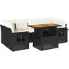 Image de vidaXL - 7-delige - Loungeset - met - kussens - poly - rattan - zwart