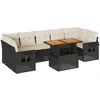 Image de vidaXL - 8-delige - Loungeset - met - kussens - poly - rattan - zwart