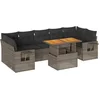 Image de vidaXL - 8-delige - Loungeset - met - kussens - poly - rattan - grijs
