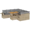 Image de vidaXL - 9-delige - Loungeset - met - kussens - poly - rattan - beige